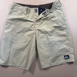 VTG Quiksilver Board Shorts Men's Khaki Hybrid Quick Dry Pockets Y2K, See Photos